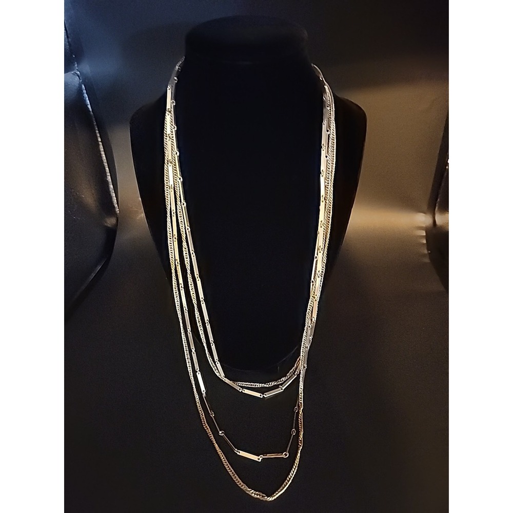 Vintage Celebrity NY Long Layered 54" Chain‎ Necklace Gold Tone Classic